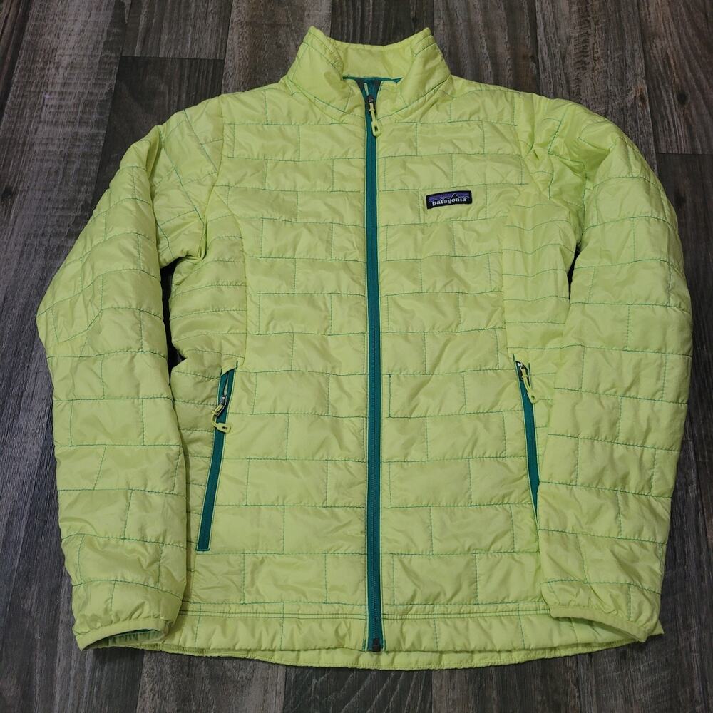 Patagonia Women's Prima‎ Loft Full Zip Jacket Size XS Bright Green/Yellow
